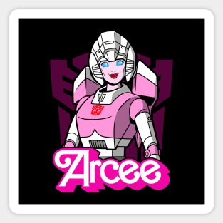 Cool Female Robot Alien Warrior Doll Feminist Logo Parody Magnet